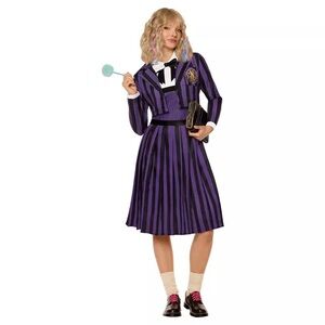 Women's Enchanting Purple and Black Striped Costume